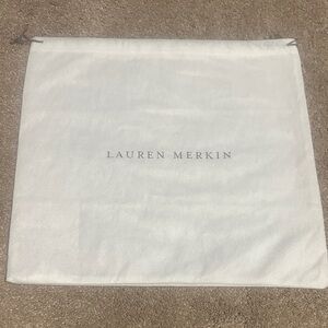Lauren Merkin Cream Logo Drawstring Dust Bag